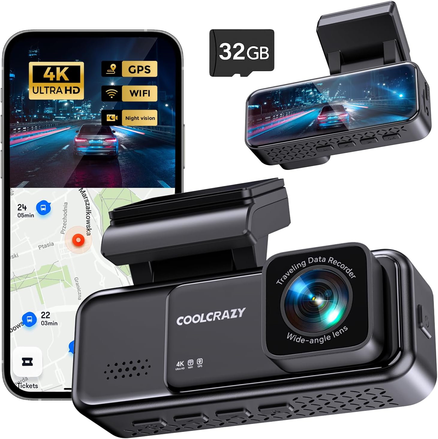 COOLCRAZY N7 Dash Cam
4K Front Dash Camera
GPS Dash Camera for Cars
WiFi Dash Cam with App Control
170° Wide Angle Dash Camera
Car Dash Cam with Night Vision
UHD 2160P Car Dash Cam
COOLCRAZY N7 4K Dash Cam with GPS
24/7 Parking Monitor Dash Cam
G-Sensor Dash Camera for Cars
Crystal Clear Night Vision Dash Cam
COOLCRAZY N7 GPS Dash Camera
Car Camera with Wide Angle and App Control
32GB Card Dash Cam for Cars
COOLCRAZY 4K Car Camera with Parking Mode
Accident Lock Dash Camera with G-Sensor
3.2” IPS Screen Car