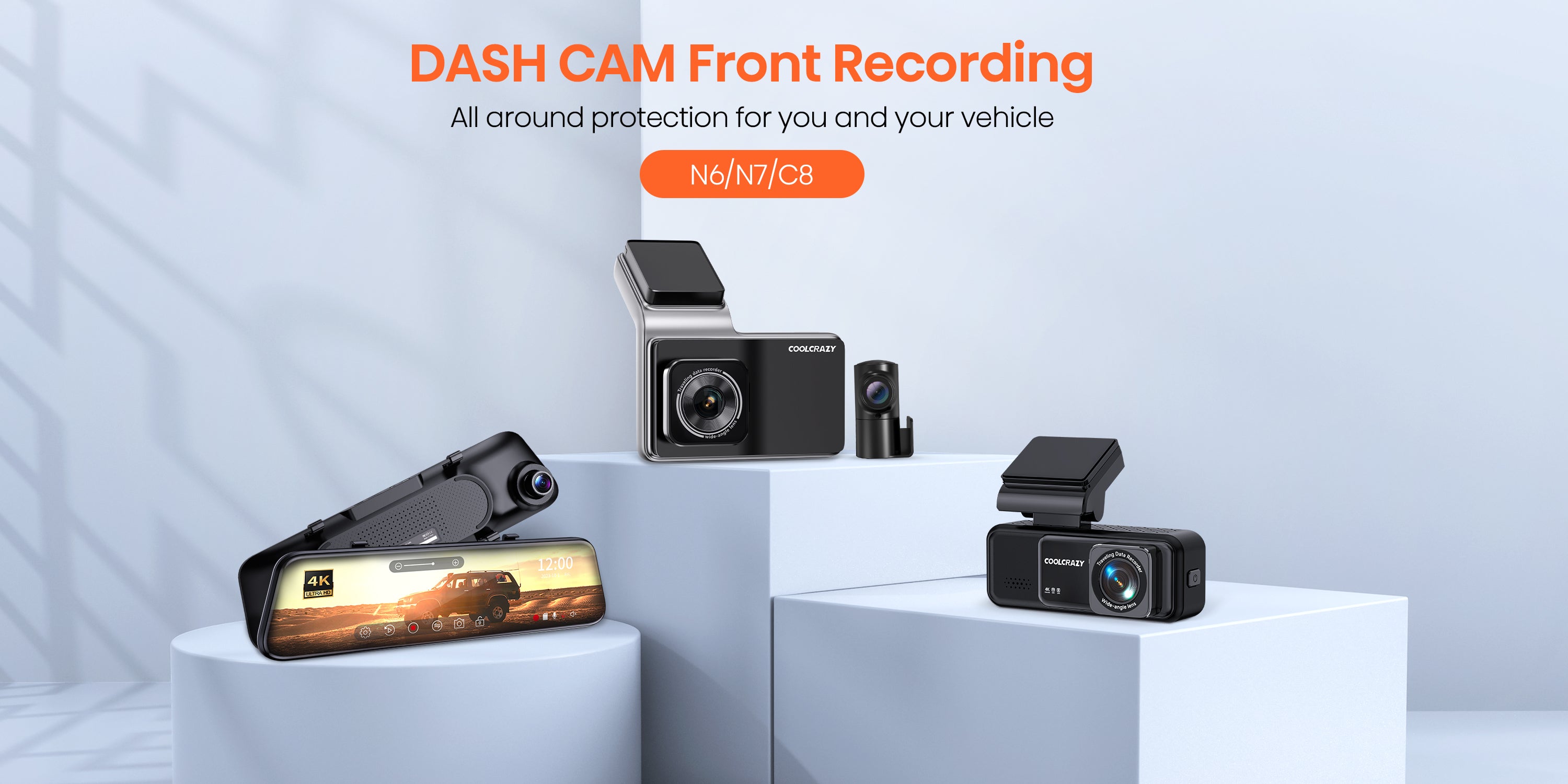 COOLCRAZY N7 Front Dash Cam for cars
COOLCRAZY N6 Dual Dash Cam with front and rear recording
COOLCRAZY C5 Mirror Dash Cam for vehicles
COOLCRAZY Dash Cam accessories and add-ons
COOLCRAZY Dash Cam installation kit and tools
COOLCRAZY 4K Front and Rear Dash Camera with 5G WiFi and GPS
COOLCRAZY 4K Full HD Dash Cam for cars with HDR and Night Vision
COOLCRAZY Dual Dash Cam with 170° front and 150° rear angles
COOLCRAZY 3" IPS Screen Dash Cam with App Control and 64GB Card
COOLCRAZY 24-Hour Parking Mode Dash 